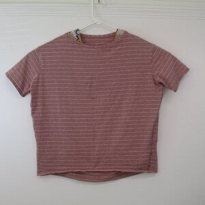 Lululemon Love Crew Short Sleeve Shirt Womens 2X Heathered Spiced Chai striped